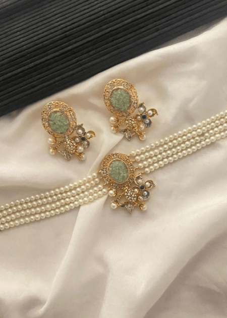 Crush Stone Choker Set 004