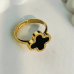 Clover Black Ring