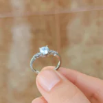 Silver Square Zircon Ring