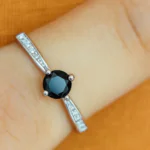 Tiny Zircon Ring - Black