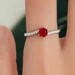 Red Pave Zircon Ring