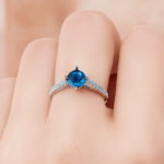 Crown Zircon Ring - Blue