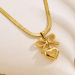 Bow Heart Tassel Pendant