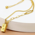 Tiny Gold Biscuit Bracelet