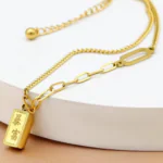 Tiny Gold Biscuit Bracelet