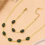 Snake Emerald Locket Set