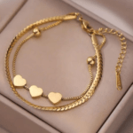 Double Layer Heart Bracelet