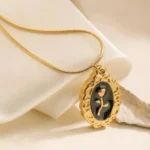 Rose Flower Pendant - Black