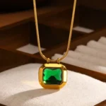 Square Pendant - Green