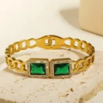 Double Stone Emerald Bracelet