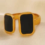 Double Square Ring - Black