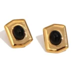 Hexagon Studs - Black