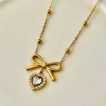 Bow Heart Pendant