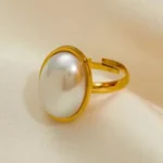 Oval Pearl Ring