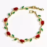 Tulip Bracelet - Ruby Leaf
